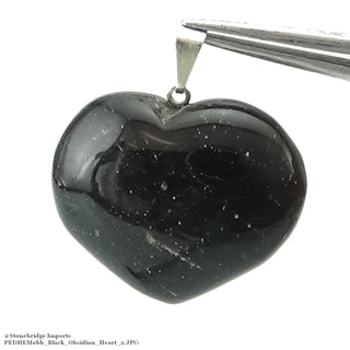 Black Obsidian Gemmy Heart Pendant - 28mm x 27mm    from The Rock Space