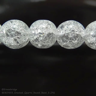 Crackle Quartz Round Strand 15" - 8mm    from The Rock Space