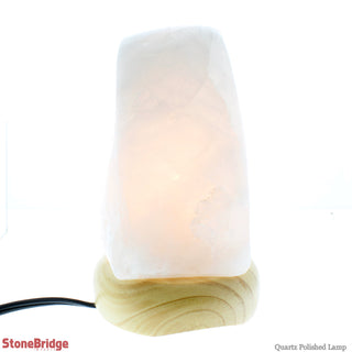 White Quartz Polished Lamp - Mini - WHITE CORD    from The Rock Space