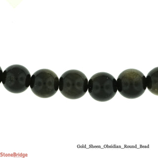 Obsidian Gold Sheen - Round Strand 15" - 8mm    from The Rock Space