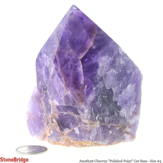 Amethyst Chevron Cut Base, Polished Point Tower #4    from Stonebridge Imports