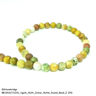 Agate Multi Colour Matte - Round Strand 15" - 8mm    from The Rock Space