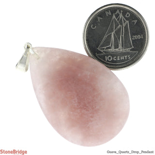 Guava Quartz Drop Pendant - 34mm x 25mm    from The Rock Space