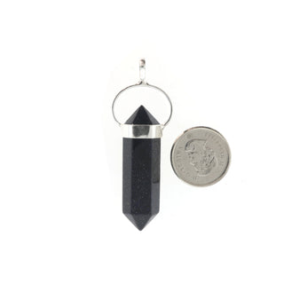 Goldstone Blue Double Terminated - 925 Silver Pendant from Stonebridge Imports