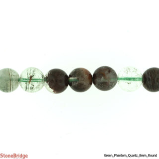 Green Phantom Quartz - Round Strand 7" - 8mm    from The Rock Space