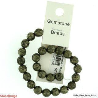 Pyrite Faceted - Round Strand 7" - 8mm    from The Rock Space