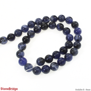 Sodalite E - Round Strand 15" - 8mm, #1    from The Rock Space