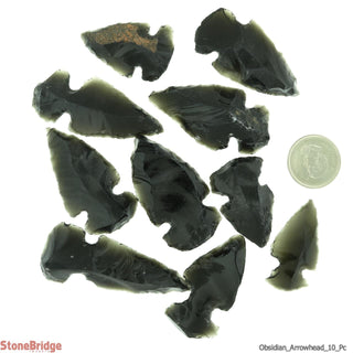 Black Obsidian Arrowhead Small - 10 Pack    from The Rock Space