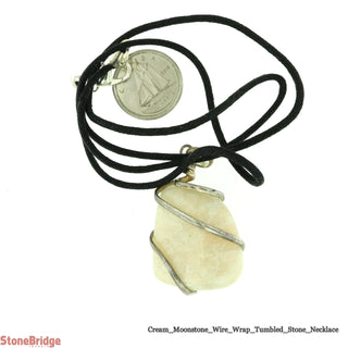 Cream Moonstones Tumbled Wrapped Necklaces    from The Rock Space