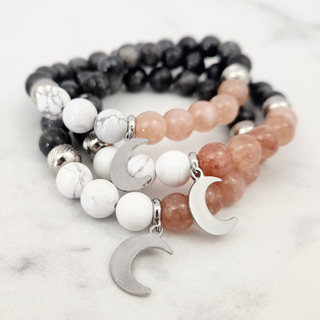 Sunstone & Larvikite & Howlite Bracelet - 8mm    from The Rock Space