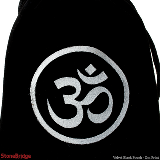 Velvet Black Pouch - Om Print    from The Rock Space