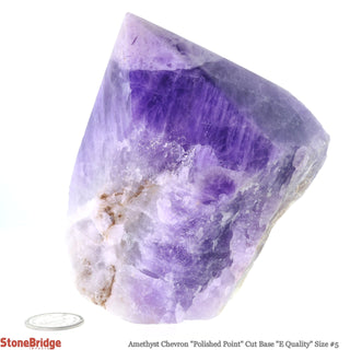 Amethyst Chevron Cut Base, Polished Point Tower #5    from The Rock Space