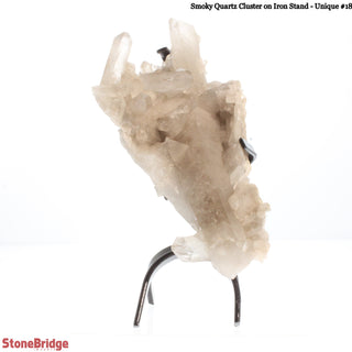 Smoky Quartz Cluster on Iron Stand U#18 - 9"    from The Rock Space