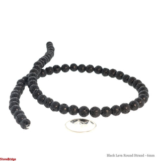 Black Lava Round Strand - 6mm from The Rock Space