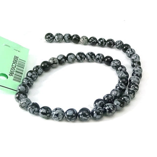 Snowflake Obsidian - Round Strand 15" - 4mm    from Stonebridge Imports