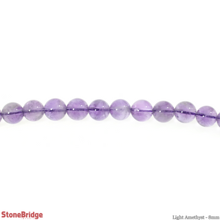 Amethyst Light Purple Round Strand 7" 8mm    from The Rock Space