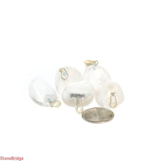 Clear Quartz Tumbled Pendants - 5 Pack from The Rock Space