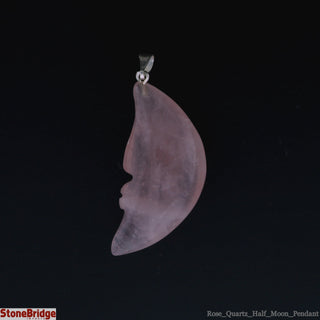 Rose Quartz - Half Moon Pendant    from The Rock Space