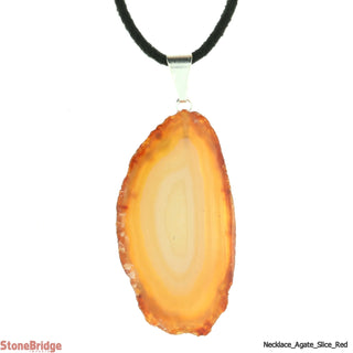 Red Agate Slice Necklace on suede cord    from The Rock Space