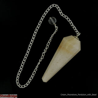 Moonstone Cream Multifaceted Pendulum with Bead    from The Rock Space