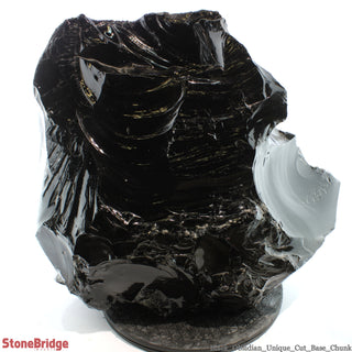 Obsidian Black Boulder Cut-Base U#76 - 17 3/4"    from The Rock Space