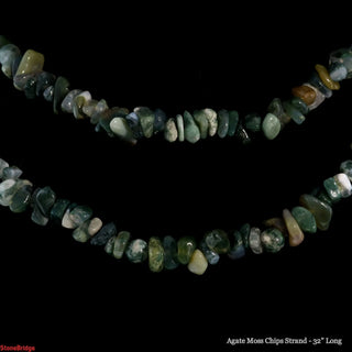 Agate Green Moss Chip Strands - 5mm to 8mm    from The Rock Space