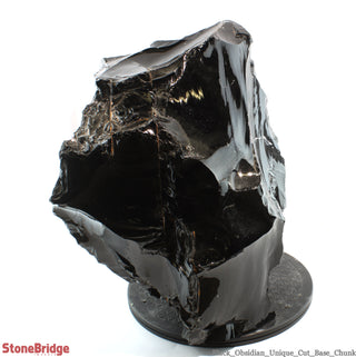 Obsidian Black Boulder Cut-Base U#66 - 17 1/2"    from The Rock Space