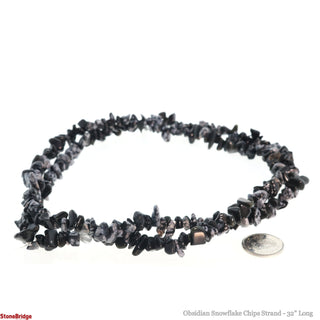 Obsidian Snowflake Chip Strands - 5mm to 8mm