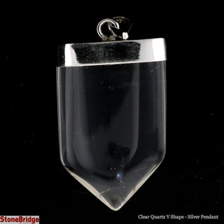 Clear Quartz V Shape - Silver Pendant    from The Rock Space
