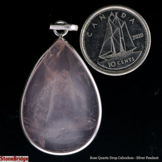 Rose Quartz Drop Cabochon - Silver Pendant    from The Rock Space