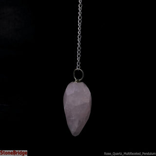 Multi Faceted Rose Quartz Pendulum    from The Rock Space