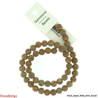 Wood Jasper Matte - Round Strand 15" - 6mm    from Stonebridge Imports