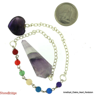 Amethyst Chakra Pendulum With Heart Bead    from The Rock Space