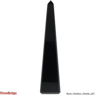 Black Obsidian Obelisk #3 Extra Tall - 3 3/4" to 5"    from The Rock Space