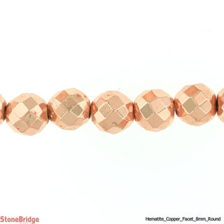 Hematite Copper Faceted - Round Strand 8mm    from The Rock Space