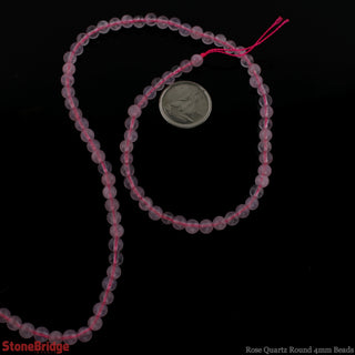 Rose Quartz - Round Strand 15" - 4mm    from The Rock Space