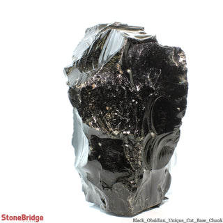 Obsidian Black Boulder Cut-Base U#60 - 15 1/2"    from The Rock Space