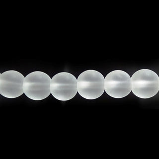 Natural Quartz Frosted - Round Strand 15" - 8mm    from Stonebridge Imports