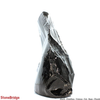 Obsidian Black Boulder Cut-Base U#61 - 16 3/4"    from The Rock Space