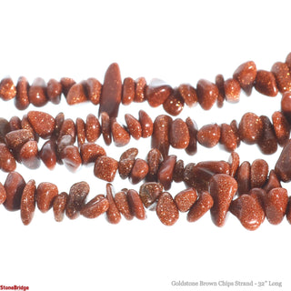 Goldstone Brown Chip Strands - 3mm to 5mm from The Rock Space