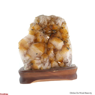 Citrine Cluster on Wood Base #5 - 9"    from The Rock Space