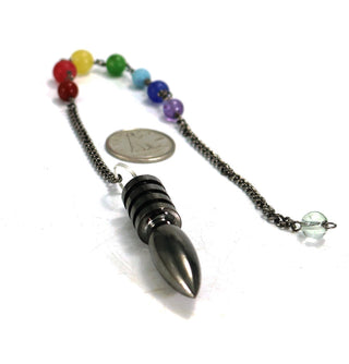 Metal Pendulum - Black Colour Egyptian with Chakra Beads    from The Rock Space