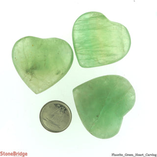 Fluorite Green Heart Carving # 1 - 1" to 1 1/2"    from The Rock Space