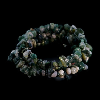 Agate Green Moss Chip Strands - 5mm to 8mm    from Stonebridge Imports
