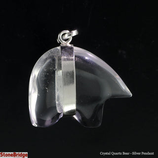 Crystal Quartz Bear - Silver Pendant    from The Rock Space
