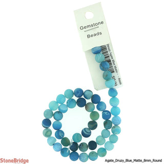 Druzy Agate Round Bead Strand from The Rock Space
