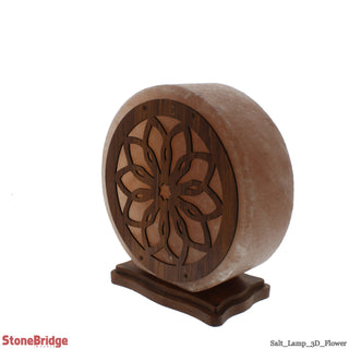 Himalayan Salt Lamp - 3D Wood Design - Flower    from The Rock Space