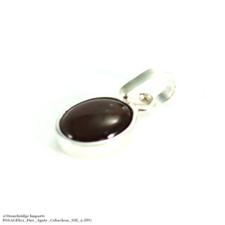 Fire Agate Oval Cabochon Sterling Silver Pendant - SM    from The Rock Space