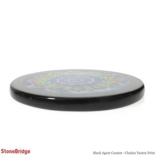 Black Agate Coaster - Chakra Yantra Print    from The Rock Space