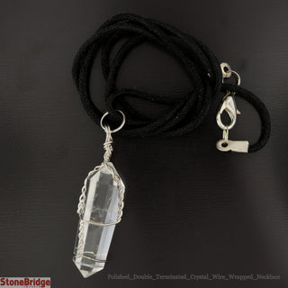 Clear Quartz Necklace - Wrapped Double Terminated Point    from The Rock Space